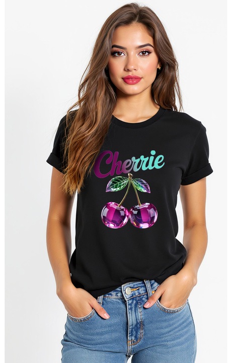 Tricou de dama din bumbac cu imprimeu graffiti artistic