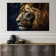 Tablou Canvas Premium, LuxCanva® M1368, Tronul Noptii, 100 X 150 CM, Panza Bumbac 100% 400g/m2, Sasiu Lemn, Noapte, Cosmic, Mister, Abis, Univers, Astral, Leu, Rege, Meditatie, Vis, Birou, Living, Camera Copil
