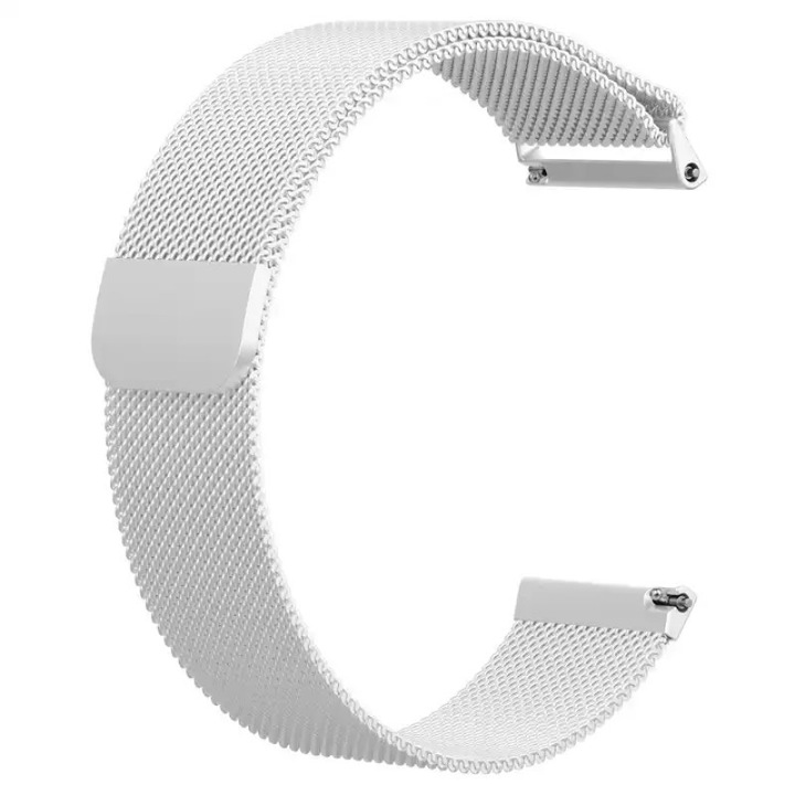 Метална каишка, съвместима с Huawei Watch GT2 / GT3 42mm, Samsung Galaxy Watch 4 / 5 / 6 / 7 / FE, Polar Ignite / 2 / 3 / Unite, Amazfit Bip GTR 42mm, GTS 2 / 2e / 3 / 4 / Mini, неръждаема стомана 20mm, сребриста