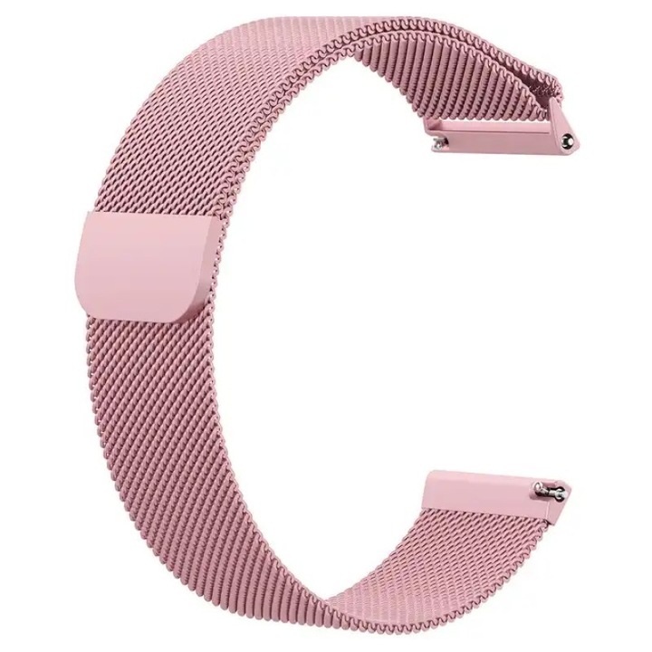 Метална каишка, съвместима с Huawei Watch GT2 / GT3 42mm, Samsung Galaxy Watch 4 / 5 / 6 / 7 / FE, Polar Ignite / 2 / 3 / Unite, Amazfit Bip GTR 42mm, GTS 2 / 2e / 3 / 4 / Mini, Неръждаема стомана 20mm, Розов