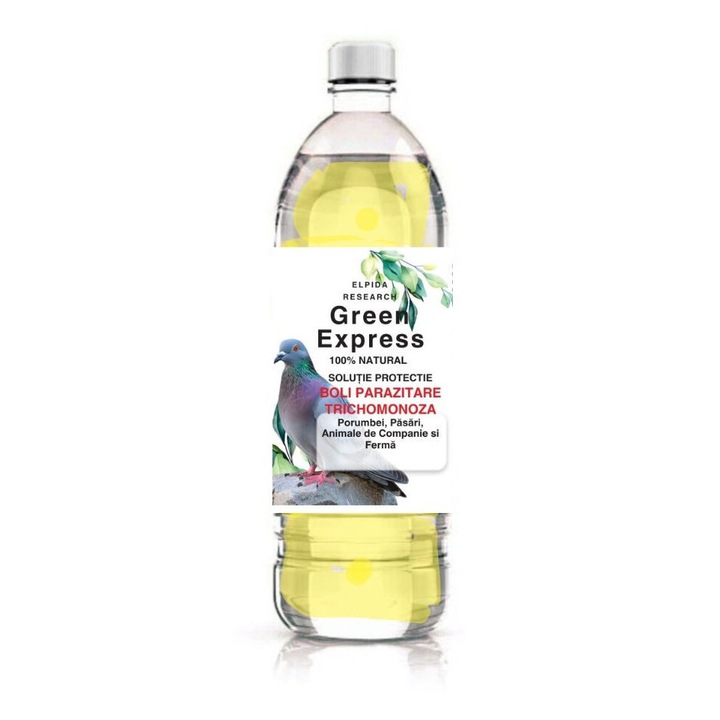 Supliment nutritiv Green Express pentru Protectia in Boli Parazitare, Trichomonoza, Bath Salt, 0.1 L, galben-maro deschis, destinat porumbeilor, pasarilor, animalelor de companie si ferma