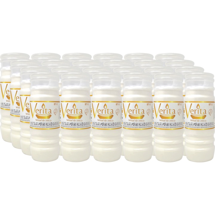 Комплект от 24 парафинови свещи Verita BT-3 бели 14.5x5.5см 72h