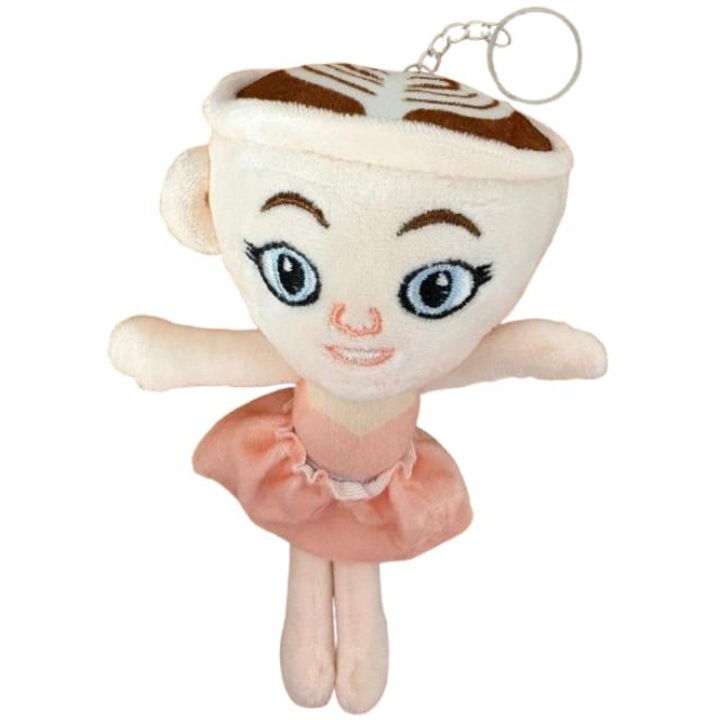 Плюшен ключодържател, Фигурка Балерина Капучина, бял/розов, 18см