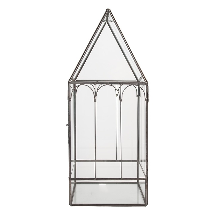 Mini sera metal gri 15x15x38 cm