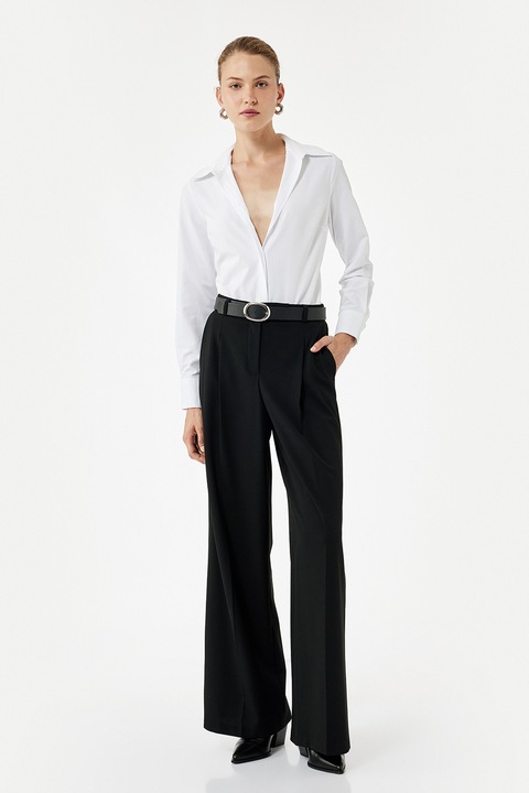 KOTON, Camasa regular-fit cu inchidere ascunsa, Alb optic