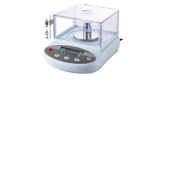 Cantar electronic comercial, 0.001g 0.5kg, design prietenos, display LCD, inox
