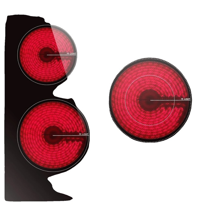 Вграден електрически котлон, 3 котлона, 1200W/1800W/2200W, 470-659mm x 45-55cm, тъч контрол