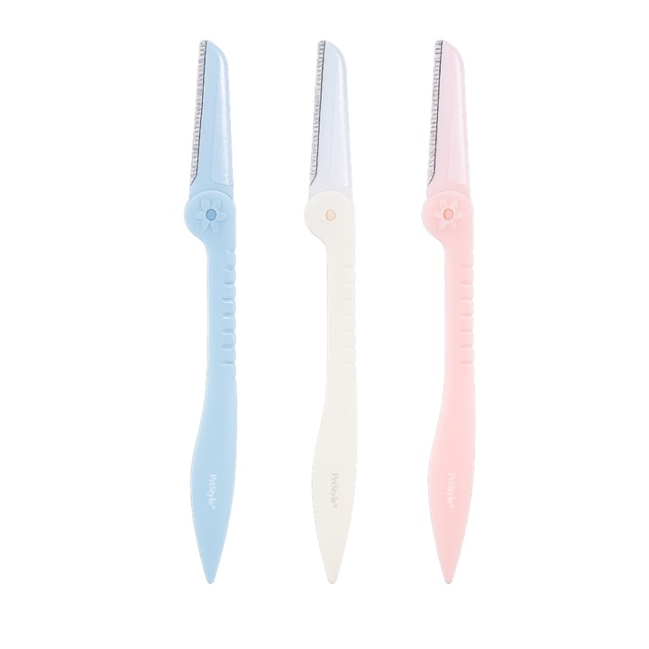 Set 3 Briciuri pentru Sprancene, Pliabile, Usor de Folosit, Maner Ergonomic, Culori Pastel, PriStyle®