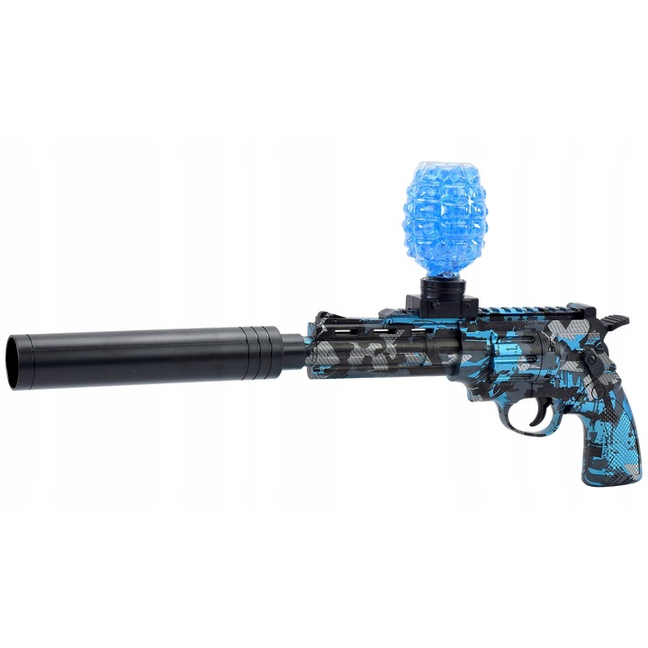 Pulverizator jucărie pistol din plastic, negru/argintiu/albastru