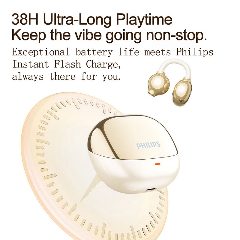 Casti Wireless PHILIPS TAT3469, design deschis, tehnologie de