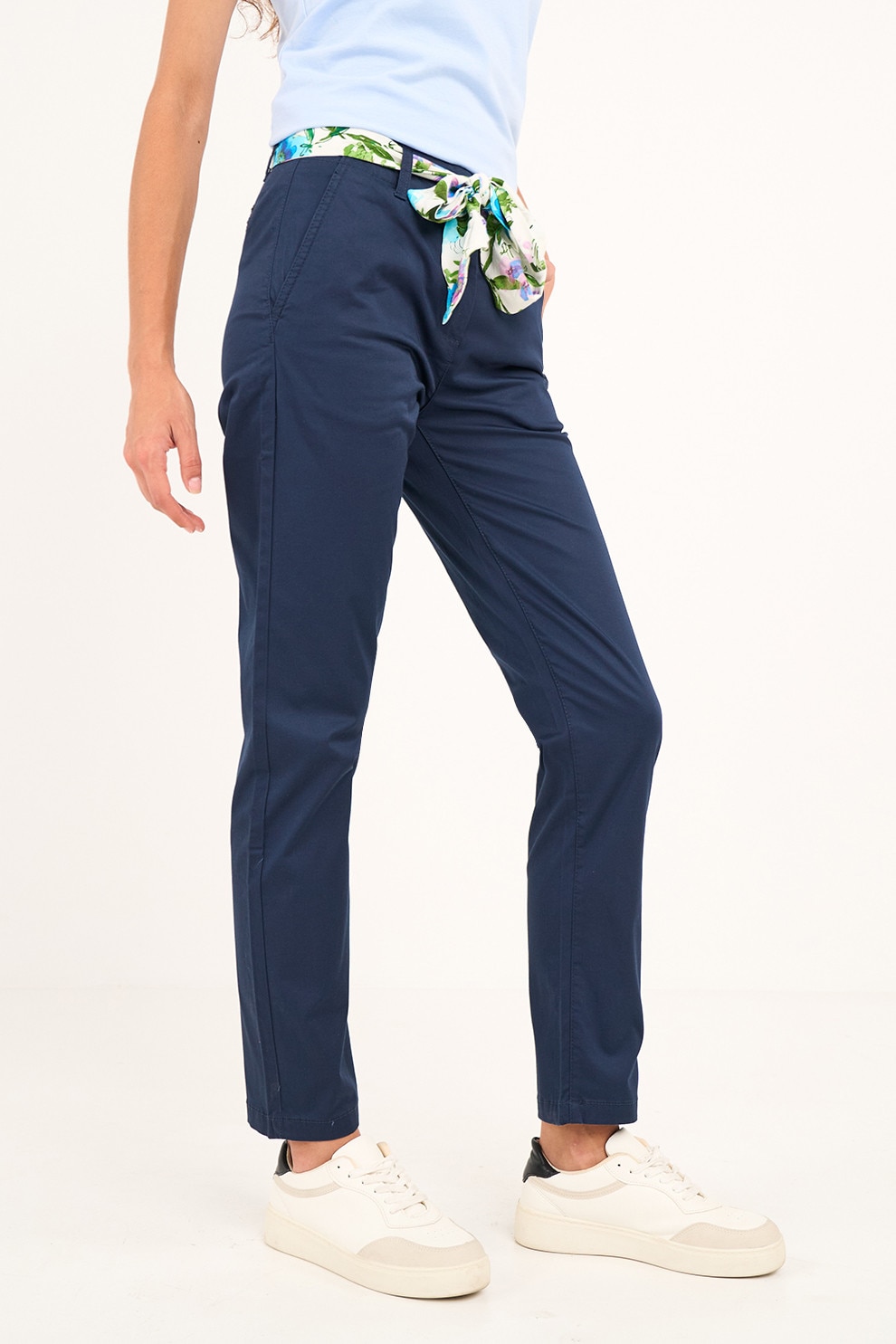 Lee Cooper, Pantaloni cu talie medie si buzunare, Bleumarin, XS