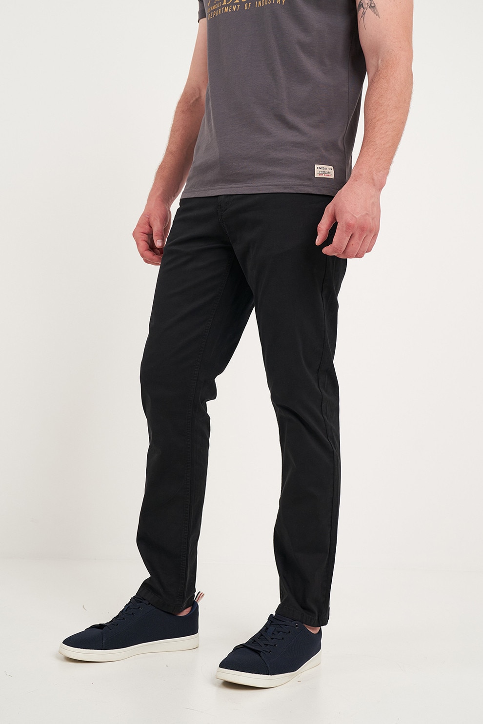 TIMEOUT, Pantaloni uni cu talie medie, Negru, W54-L32