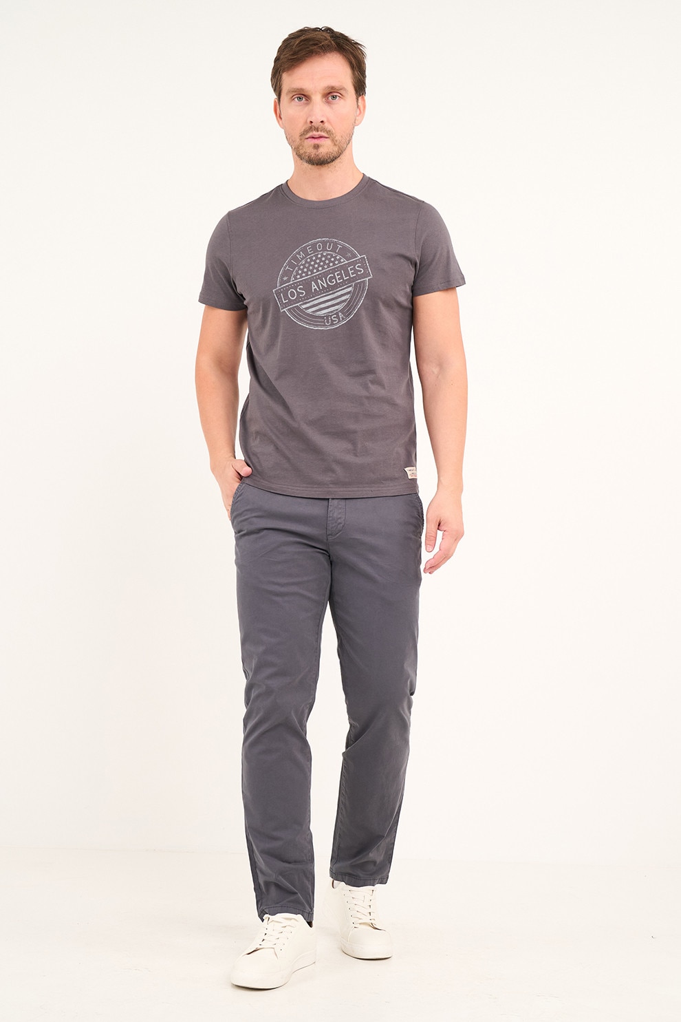 TIMEOUT, Pantaloni cu buzunare oblice, Gri inchis, W56-L32