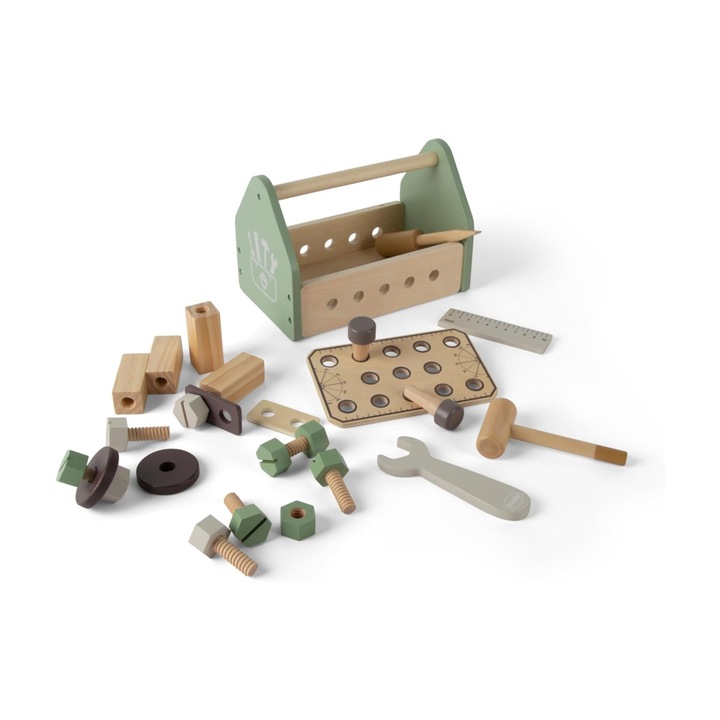 Trusa micutului mester, 26 piese din lemn