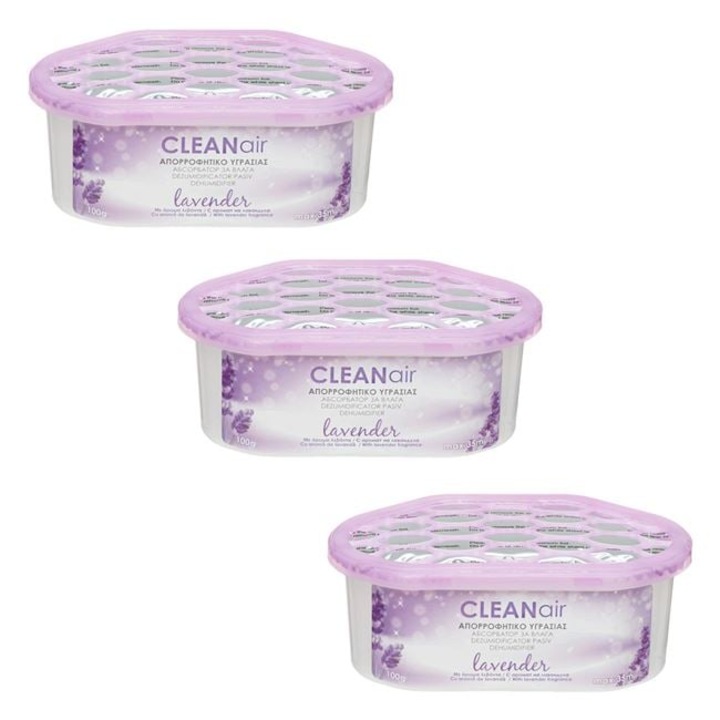 Dezumidificator Pasiv CleanAir Set 3buc 100g Lavanda
