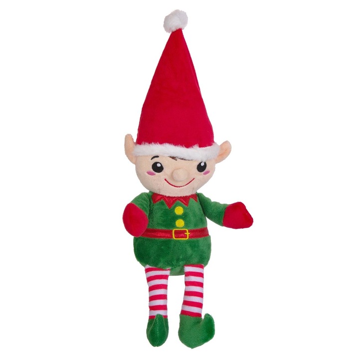 Jucarie de Plus de Craciun Spiridus cu Caciula Rosie 20cm