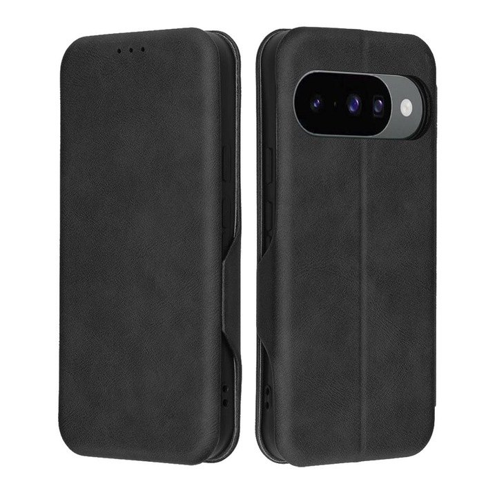 Könyvtok Google Pixel 10 Pro / Pixel 10 Smart Wallethez, 360 fokos elől-hátul védelem - fekete