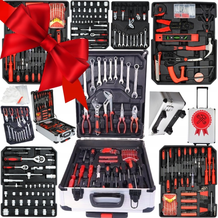 Универсален комплект инструменти „Направи си сам“, ZAXER, 1000 части, хром-ванадиев, количка с колела, черен