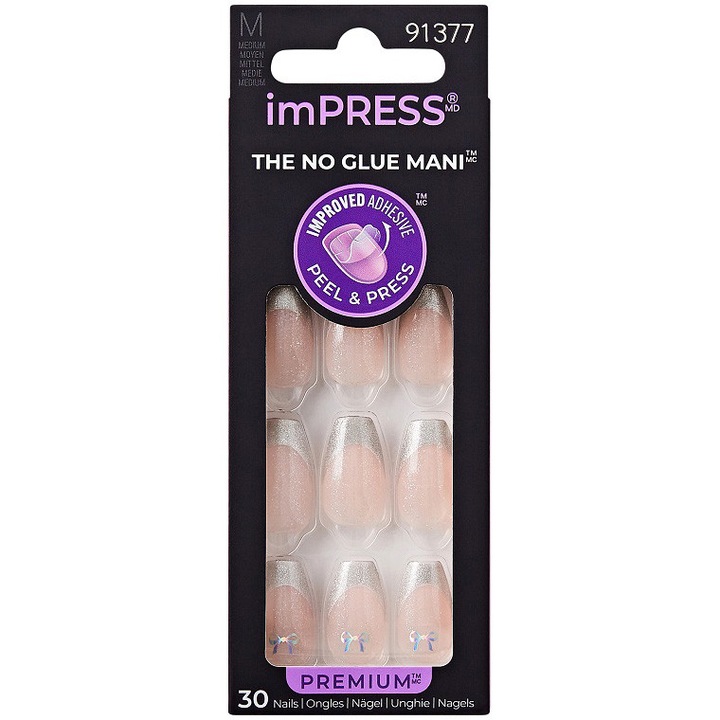 Unghii False KISS imPRESS Premium- Memory Lane, 30 buc