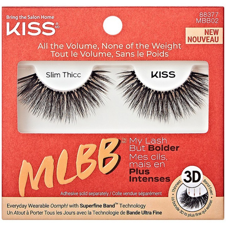 KISS My Lashes But Bolder Mlb Bolder Slim Thic műszempilla, 1 pár