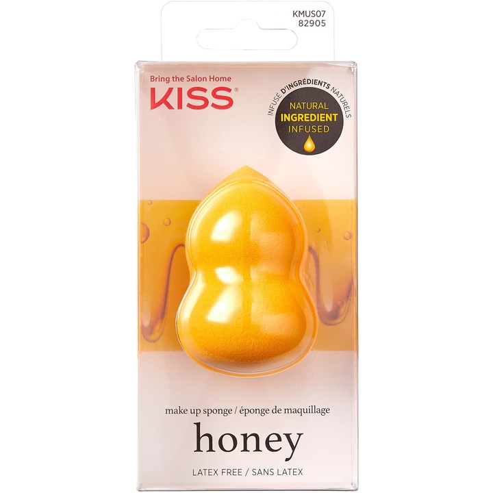 Burete Make-Up KISS, Natural Ingredient Sponges - Honey, 1 buc