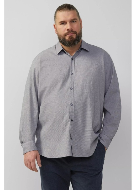 s.Oliver Big Sizes Camasa barbati big sizes, cu maneca lunga, Regular fit, Gri deschis, Gri inchis