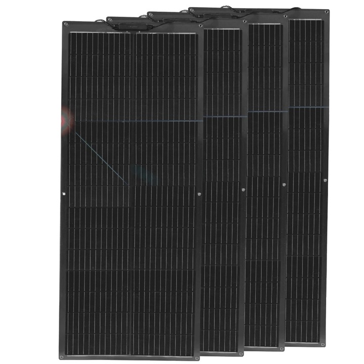 Kit panouri solare, 4 bucati, 100W, design monocrystalline, dimensiuni 1140x460x2.5mm, eficienta 24%