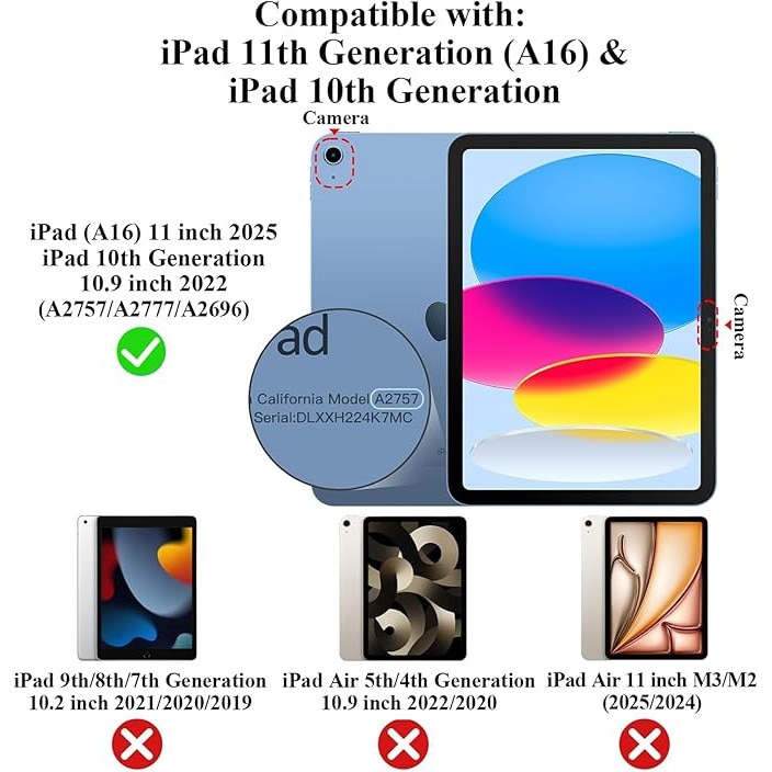 Husa iPad Air 10 (2022, 10.9”) cu Suport Rotativ 360°, Design 3D Clovn Kawaii, Protectie Antishock & Suport Creion – Ideala pentru Copii, Bej