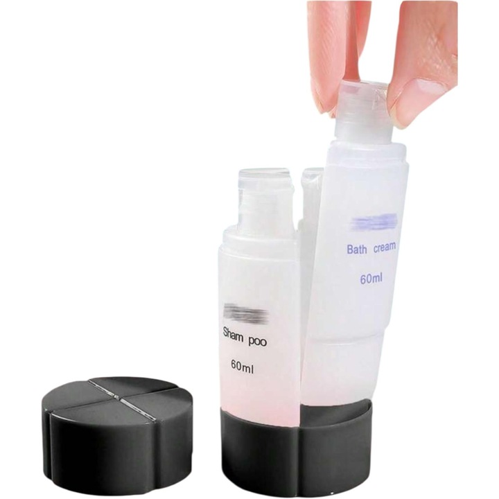 Folyékony adagoló, utazó, 4 rekeszes, 4x60ml