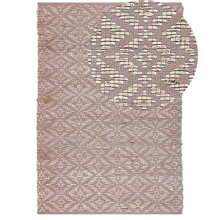 Covor din bumbac bej si roz 160 x 230 cm Gerze