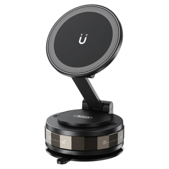 Suport MagSafe XO-C176, Fixare cu Ventuza pe Bord, Brat reglabil, Negru