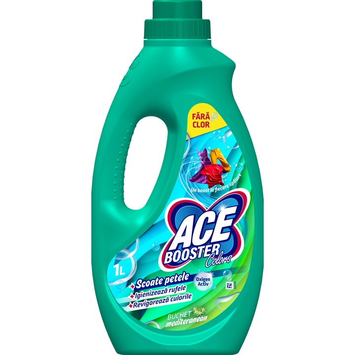 Solutie indepartare pete Ace Booster, Haine colorate, Parfumat 1l