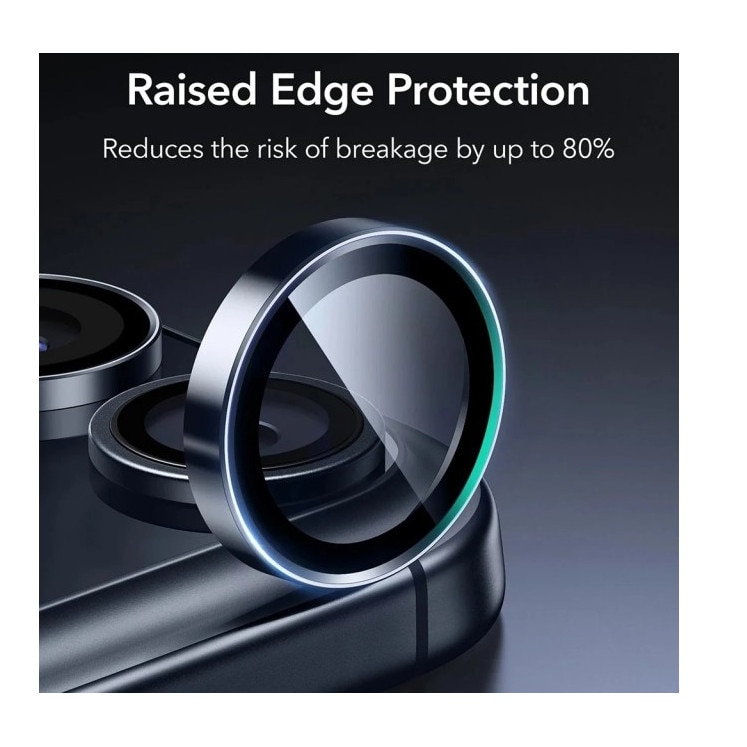 Folie Protectie Camera Individuala Armorite Compatibila Cu iPhone 17 Pro Max, Rama Metal, Aplicator Inclus, Blue