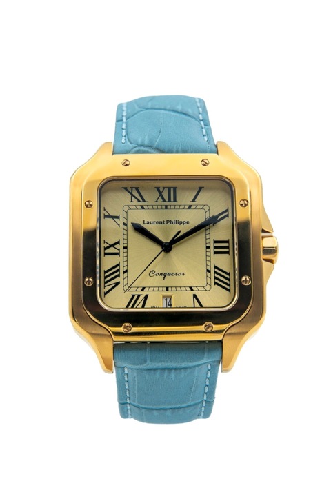 Ceas pentru barbati, Laurent Philippe, Conqueror The Golden Eye - Icy Petal, 38mm x 27.5mm, Gold