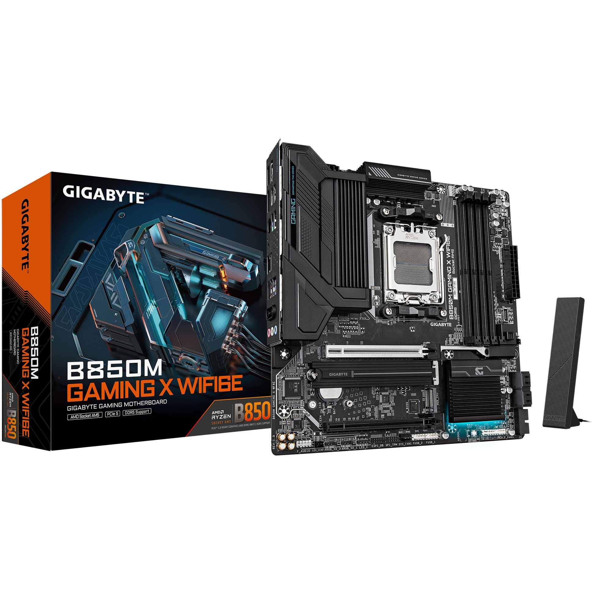 Placa de baza GIGABYTE B850M GAMING X WIFI6E, AM5, DDR5, BT, mATX