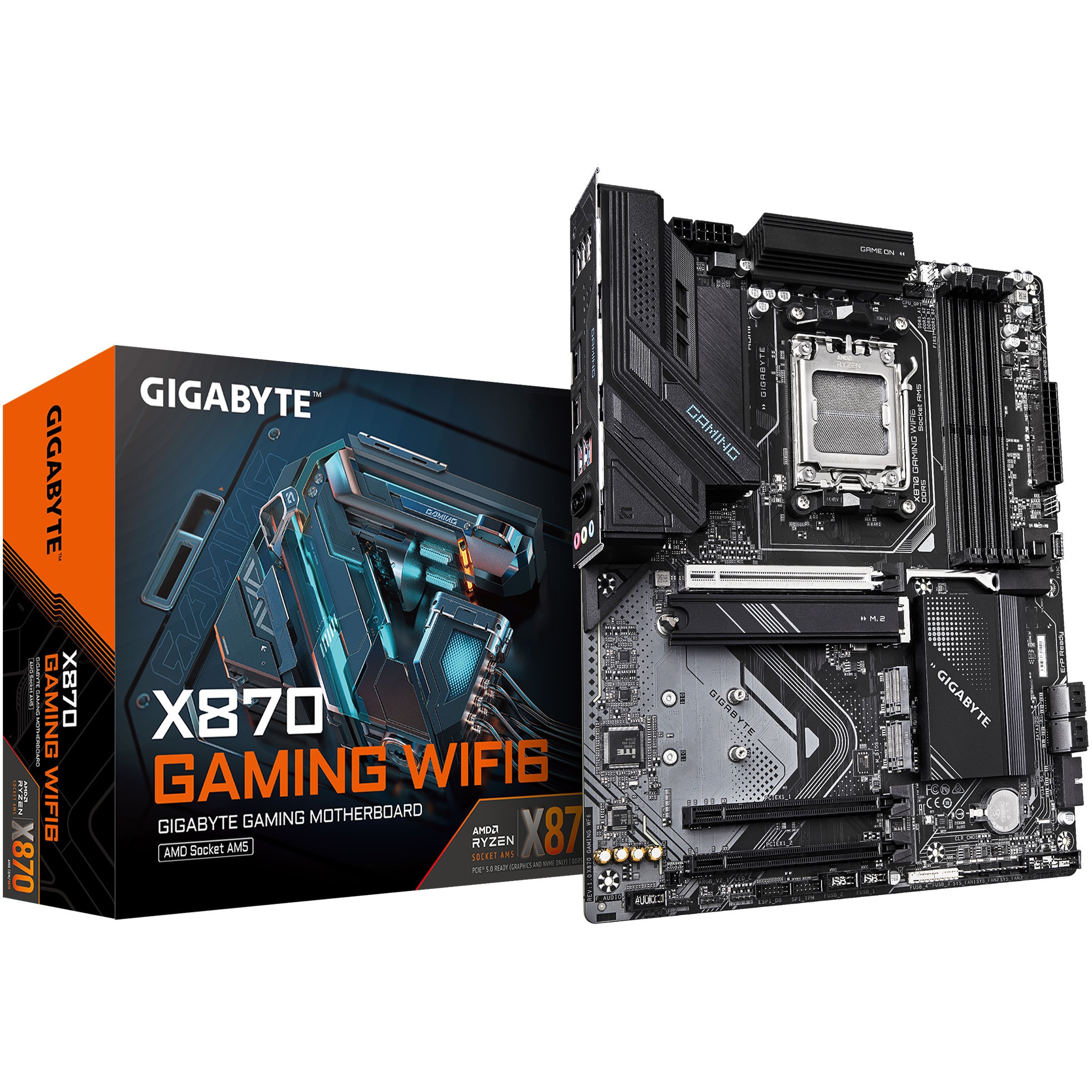 Placa de baza GIGABYTE X870 GAMING WF6, AM5, DDR5, BT, ATX, Negru