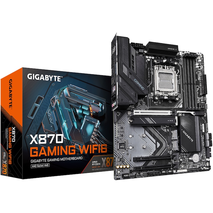 Дънна платка GIGABYTE X870 GAMING WF6, AM5, DDR5, BT, ATX, Черен