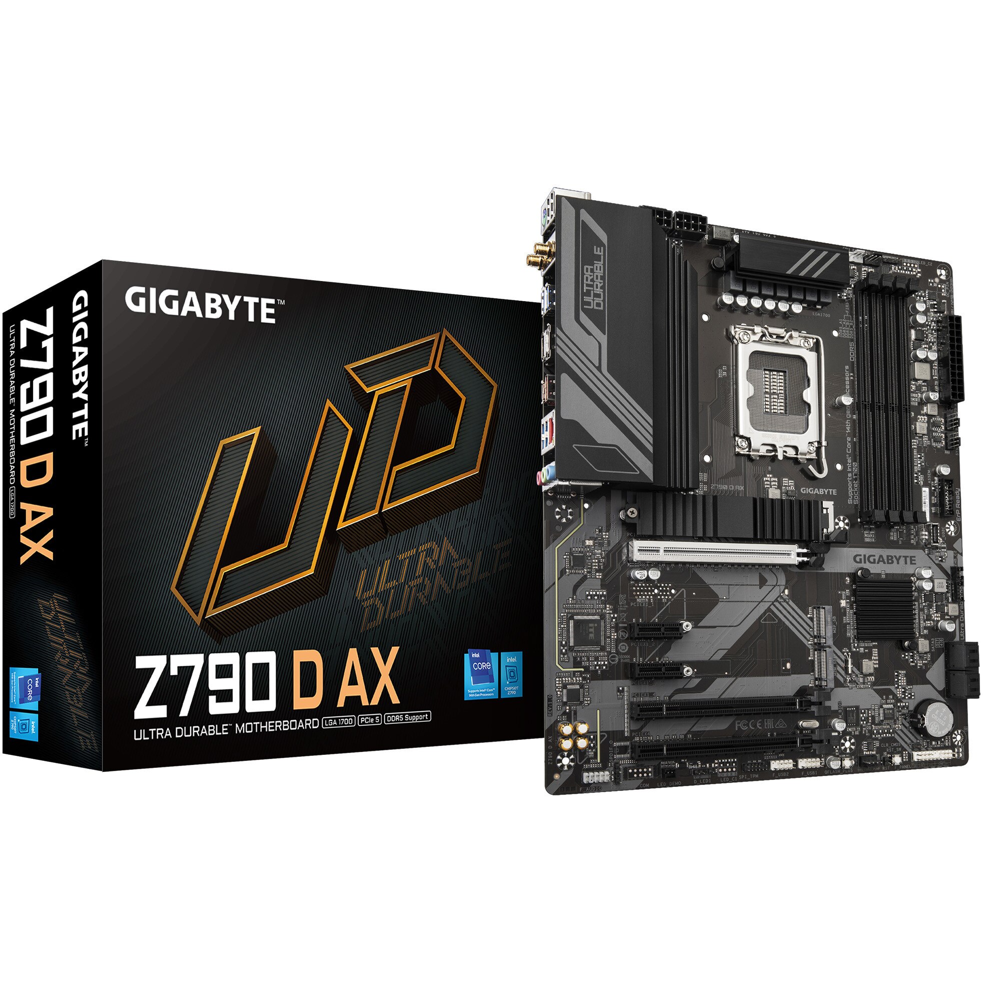 Placa de baza GIGABYTE Z790 D AX, LGA1700, DDR5, Wi-Fi, BT, ATX, Negru