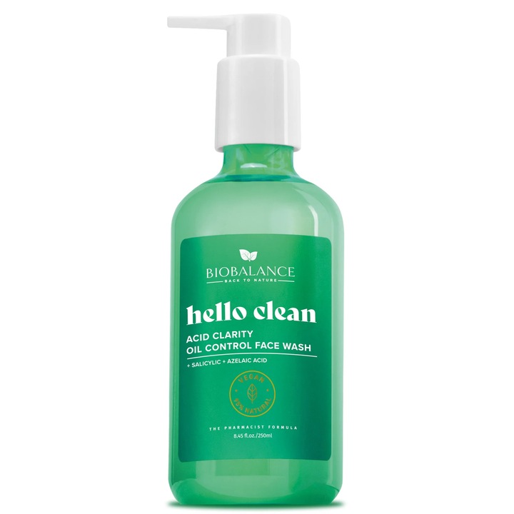 Acid Clarity, gel de curatare, cu acid salicilic + acid azelaic, BioBalance, 250 ml