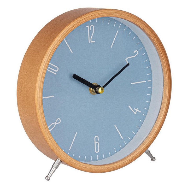 Clancy kékfehér natúr falióra Ø18, 5x4, 5 cm