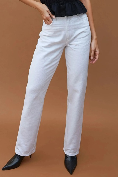 Дамски блузи HiCCUP с висока талия и права кройка, Бял