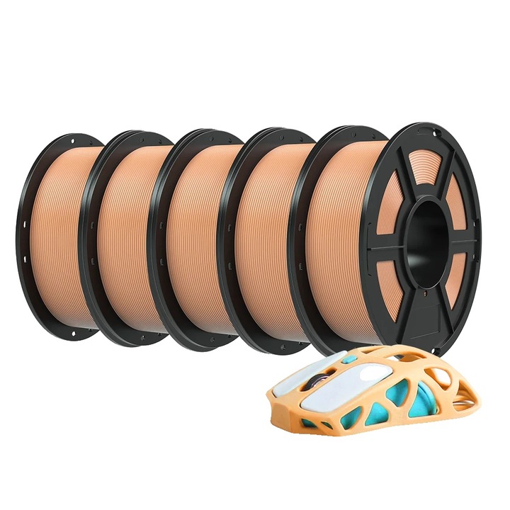 Filament PLA 5kg, roz piersici, material ecologic, compatibilitate ridicata