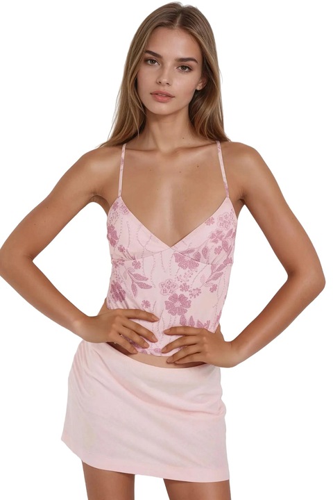 Дамски потник, HiCCUP, Текстилен, Розов, Флорален