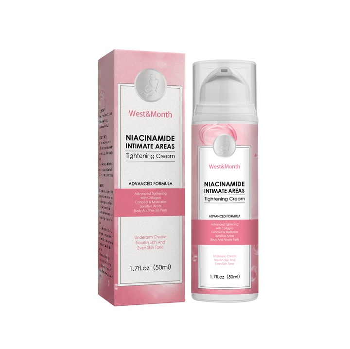 West&Month Crema de strangere pentru zone intime cu niacinamida, estompeaza tenul inchis, uniformizeaza nuanta tenului, crema de albire a pielii, 2 buc.