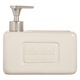 Suport burete ceramic crem cu dozator pentru chiuveta 17x6, 5x16, 5cm