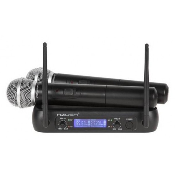 Sistem profesional WR-358LD, 2 microfoane wireless, emițător, receptor, 50m