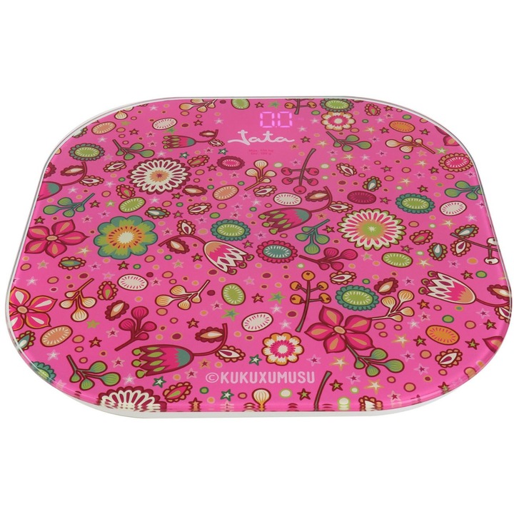 Електронен кантар за тегло Jata HBAS1424, 180 кг., LCD дисплей, Розов