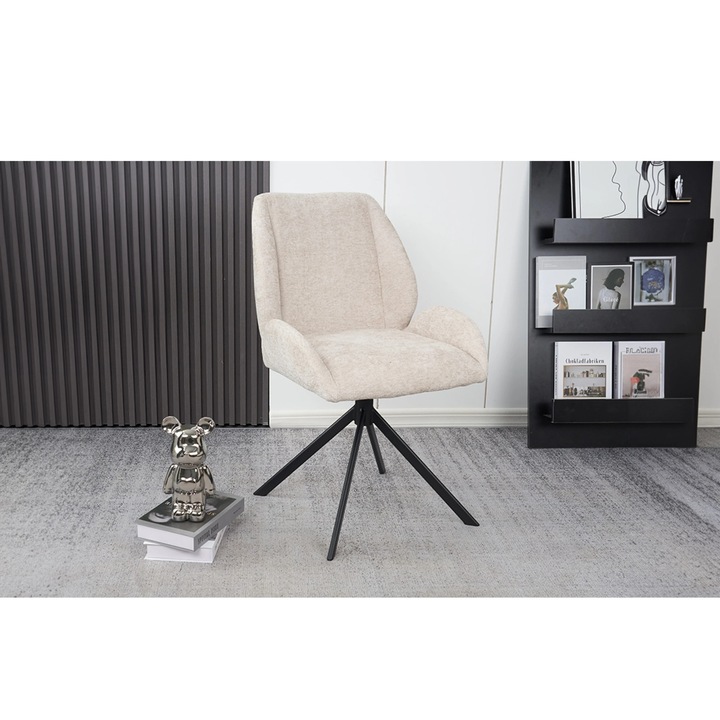 Трапезен стол, Sani KJC4347, 63 X 56 X 88 cm, Бежов