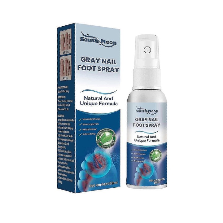Spray tratament antifungic pentru unghii, South Moon 30 ml, efect de curatare si detoxifiere, pentru unghii sanatoase