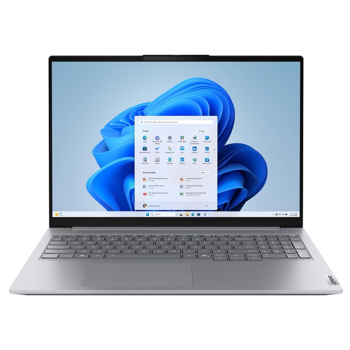 Лаптоп Lenovo ThinkBook 16 G8 IAL, 21SK007YBM.8GB.2TBSSD, Windows 11 Pro, 16", Intel Core Ultra 7 255H (16-ядрен), Intel Arc 140T GPU, 8 GB 5600 MHz DDR5, Сив